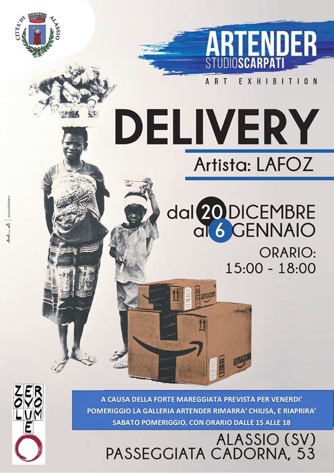 La locandina della mostra "Delivery"