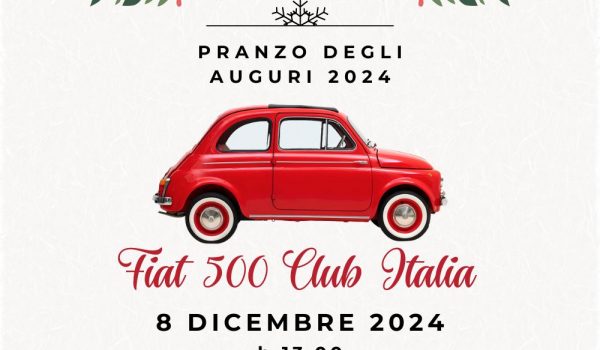 locandina pranzo auguri 2024 fiat 500