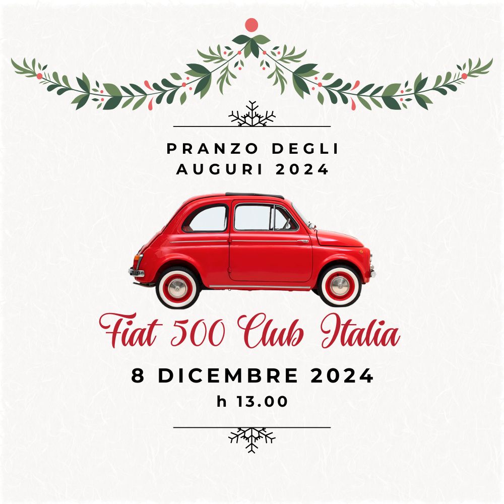 locandina pranzo auguri 2024 fiat 500